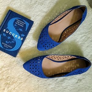 Royal blue cut-out flats